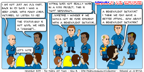 [fedora webcomic: democracy and dictature]