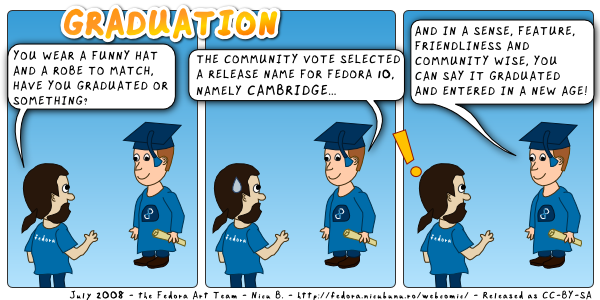 [fedora webcomic: graduation]